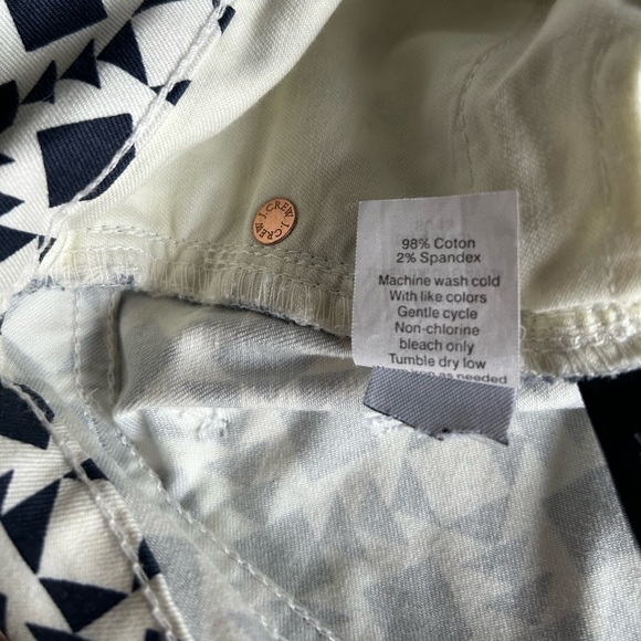 JCrew Toothpick Ankle Pants size 27 dark navy and white geometric pattern - Picture 10 of 12